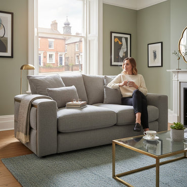 Jupiter Grey Fabric 2 Seater Sofa