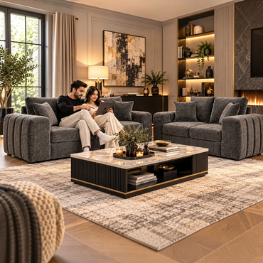 Laguna Grey Fabric 3+2 Sofa Suite