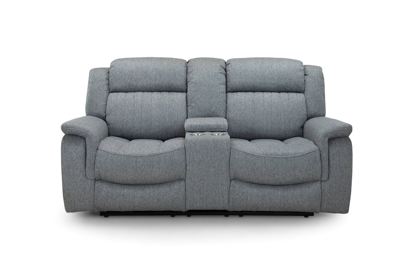 Linden Electric Recliner Grey Fabric Cinema Console 2 Seater Sofa