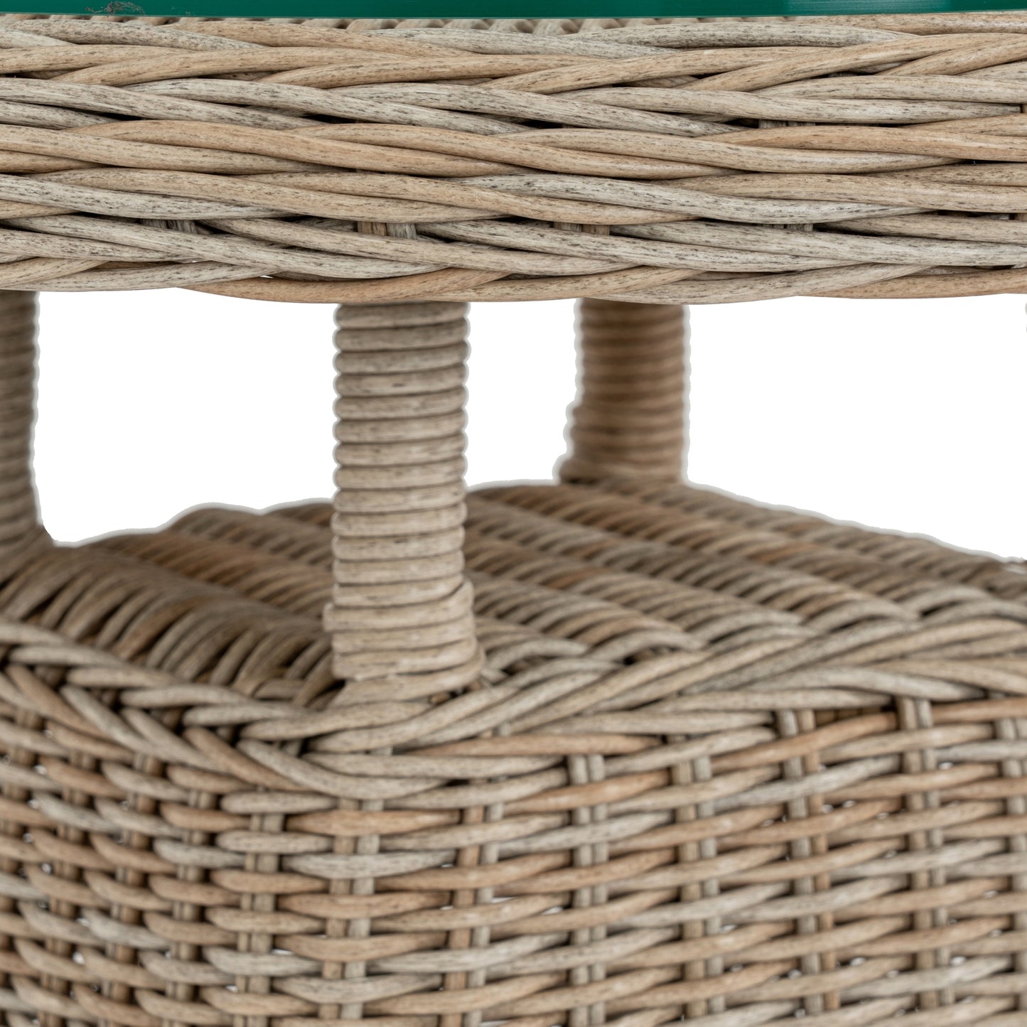 Luxury Amalfi Beige Metal Outdoor Bistro Table With Wood Top