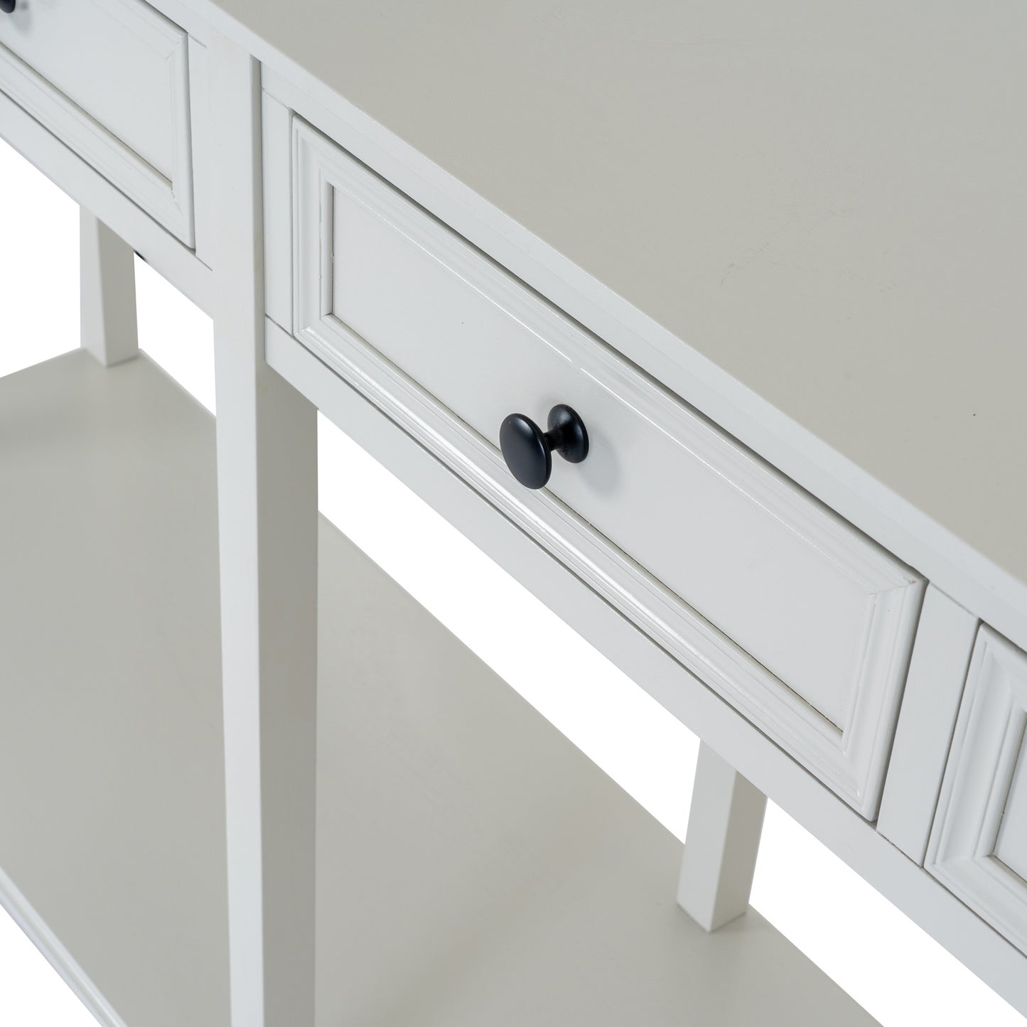 Luxury Belmont White Wood 2 Drawer Console Table