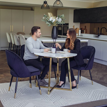 Luxury Bjorn Black Velvet Dining Chairs Scandinavian Modern With Gold Tip Legs