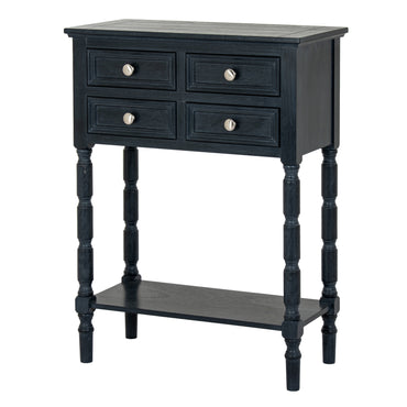 Luxury Contour 4 Drawer Black Wood Sideboards