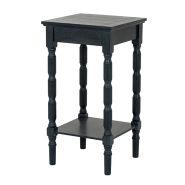 Luxury Contour Black Wood Side Lamp Table
