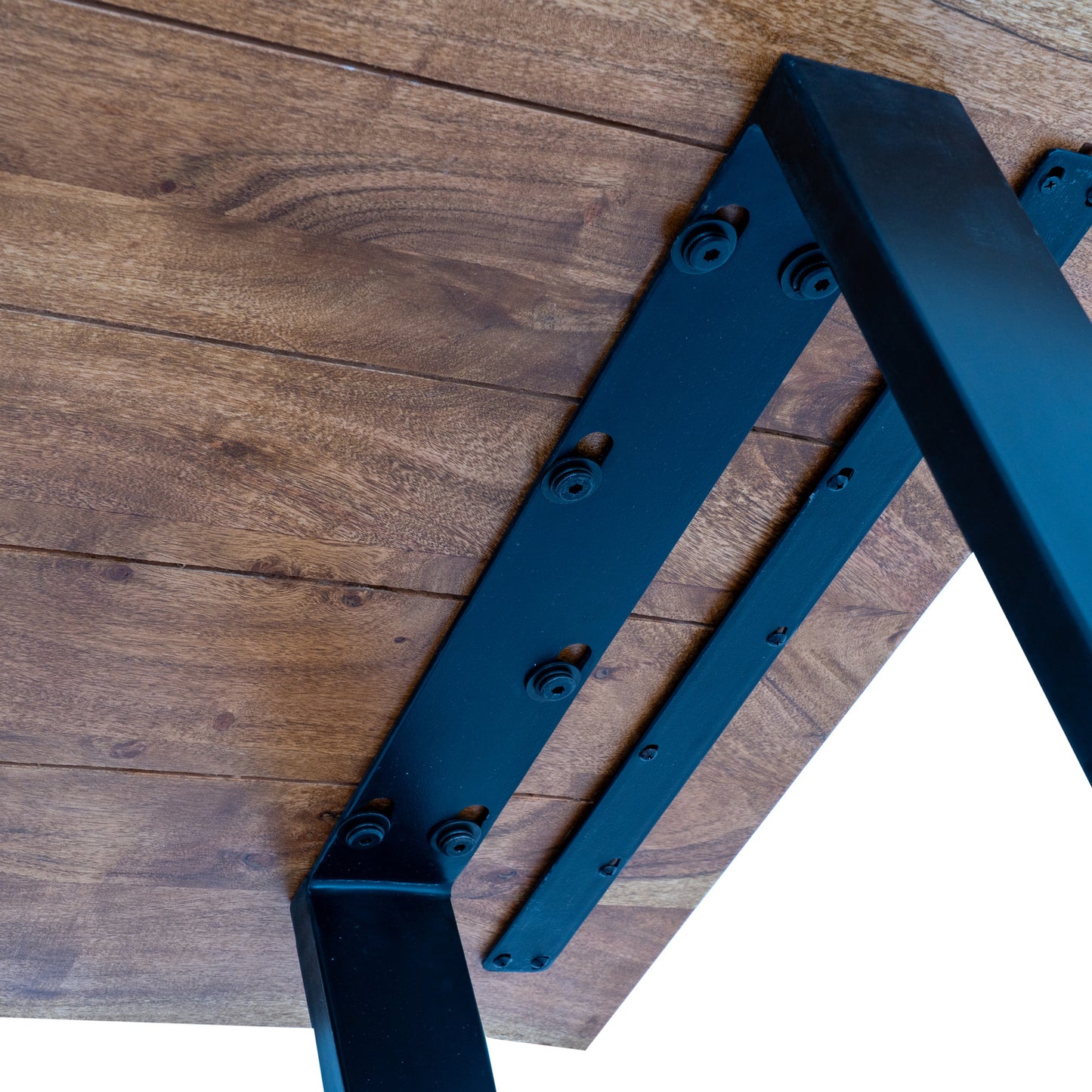 Luxury Live Edge Acacia Bar Table In Black Metal Base