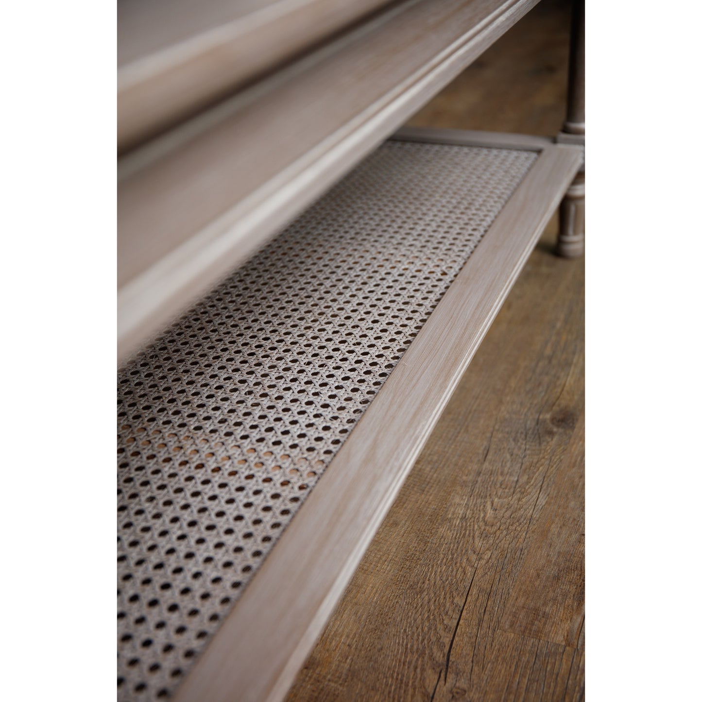 Luxury Serene Rattan Grey Wood Large Console Table