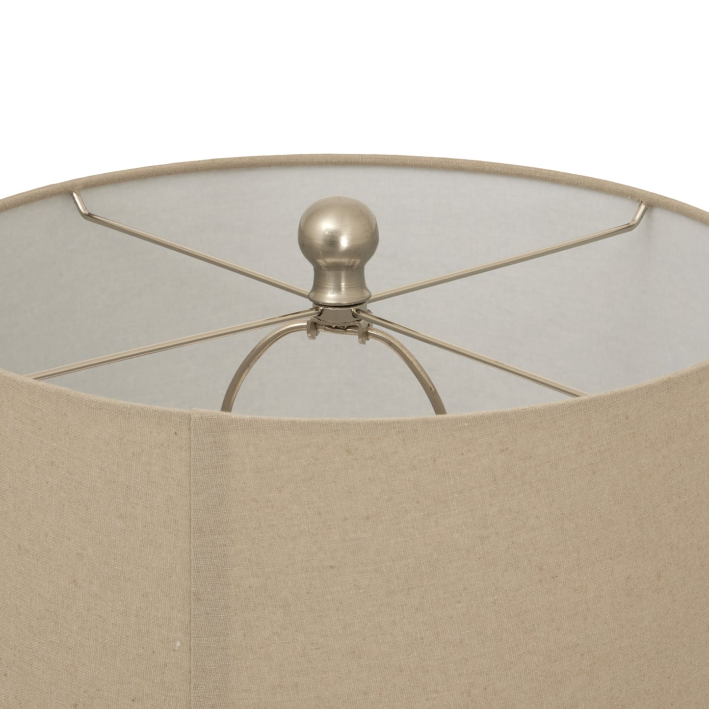 Luxury Twill Weave Ceramic Table Lamp In White Ceramic With Linen Shade