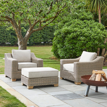 Luxury Capri Beige Metal Frame Outdoor Chair