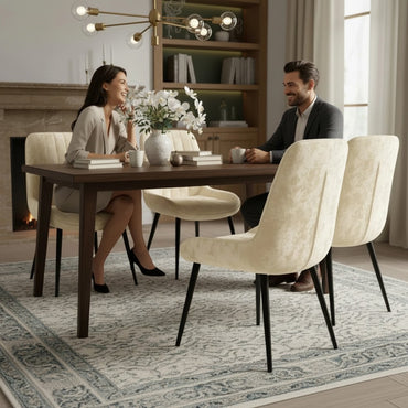 Luxury Didrik Velvet Dining Chair With Black Legs And Scandinavian Style