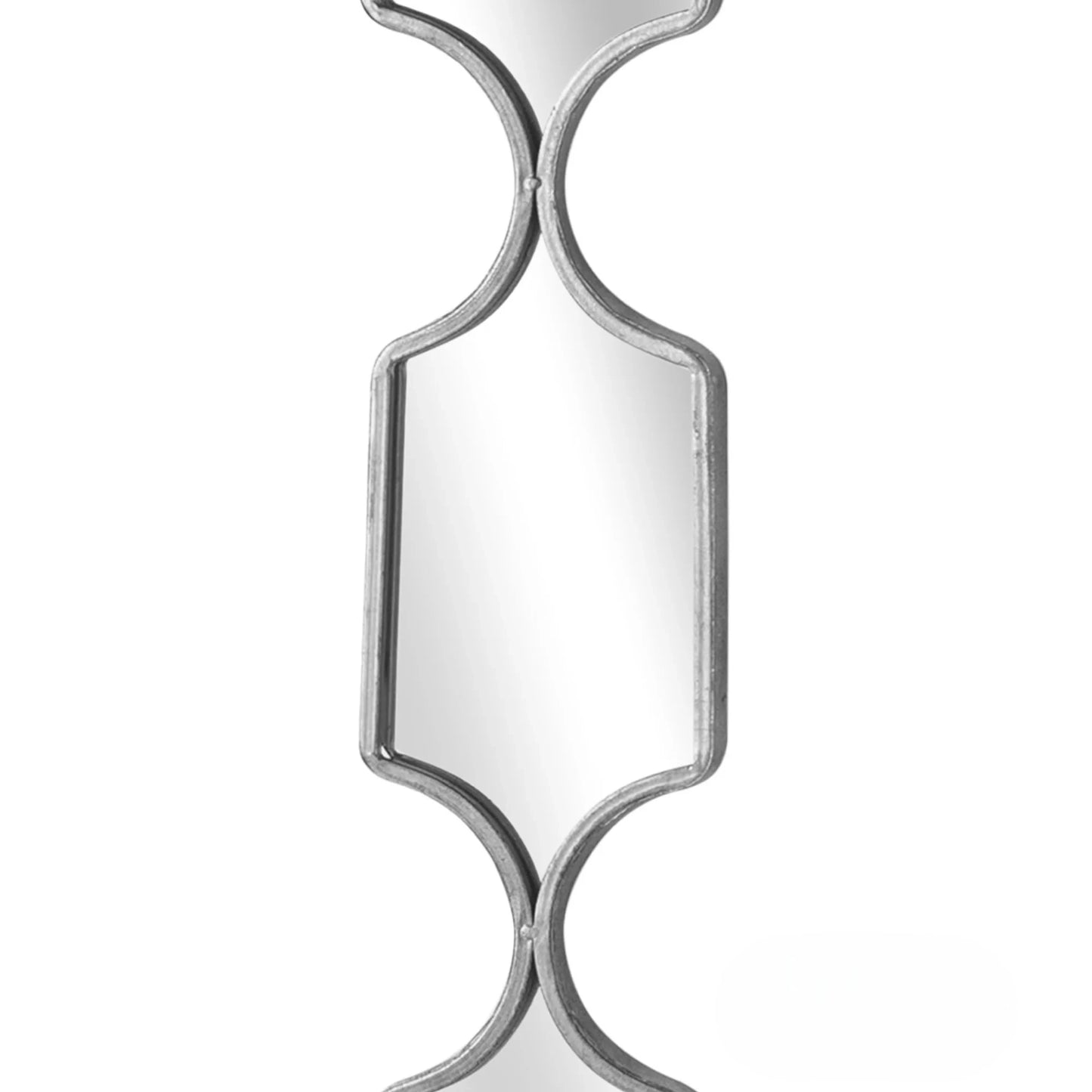 Luxury Elden 145cm Geometric Linked Slim Wall Mirror In Silver