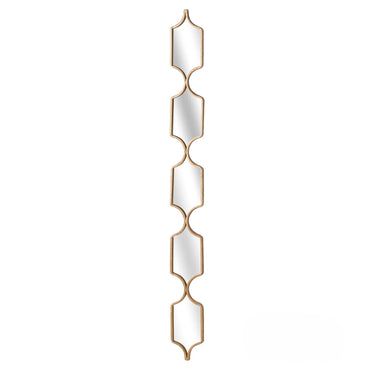 Luxury Elden 145cm Geometric Linked Slim Wall Mirror in Gold