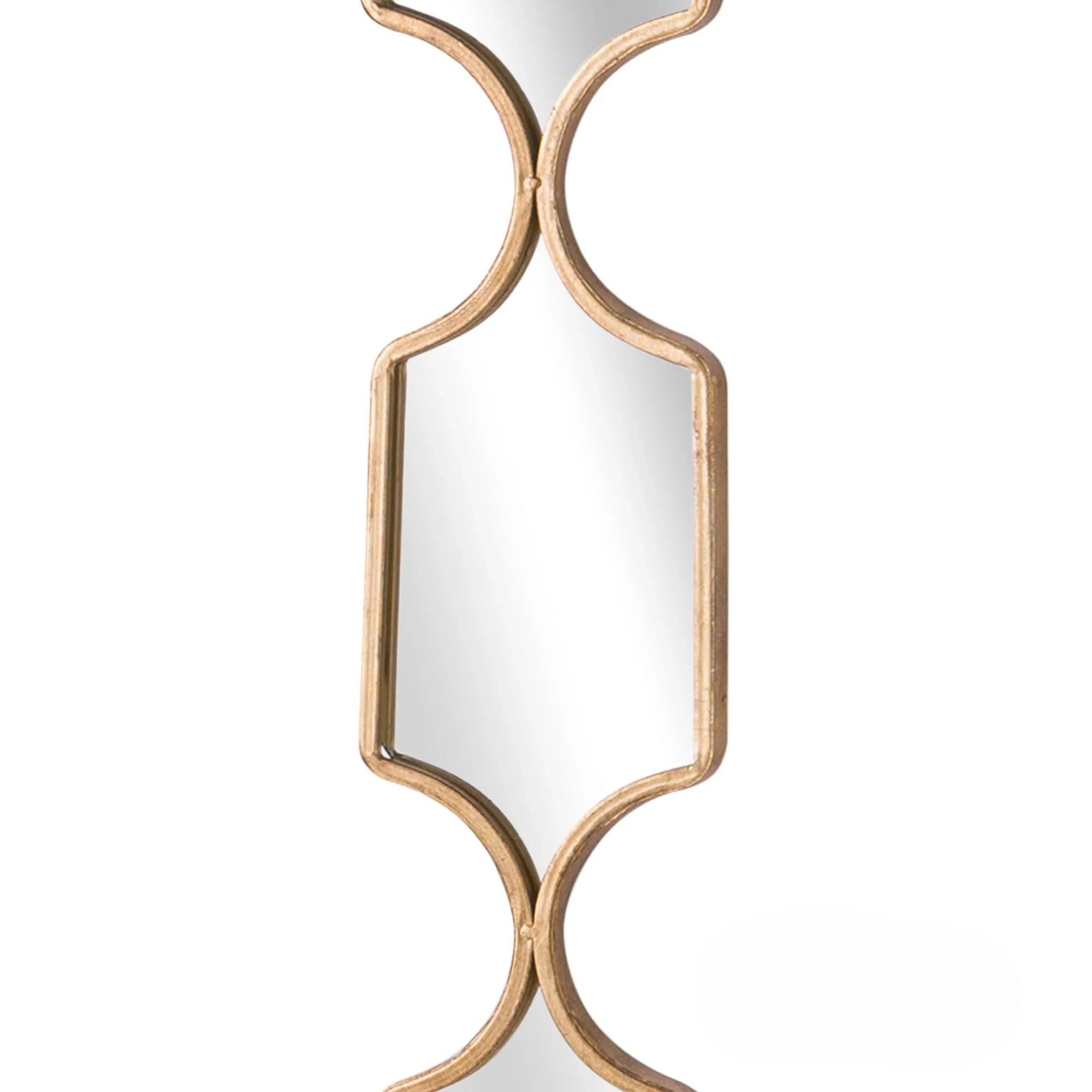 Luxury Elden 145cm Geometric Linked Slim Wall Mirror in Gold