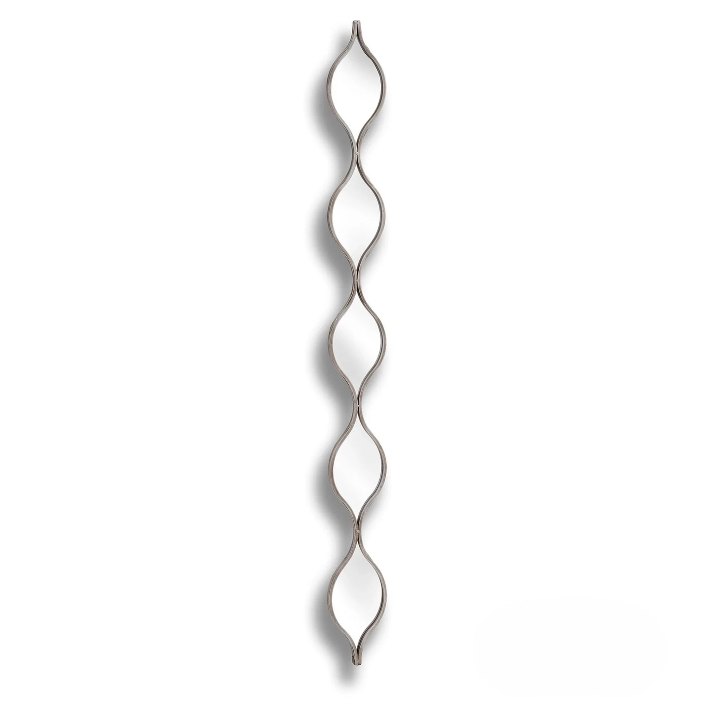 Luxury Elden 146cm Sculptural Wavy Slim Silver Wall Mirror