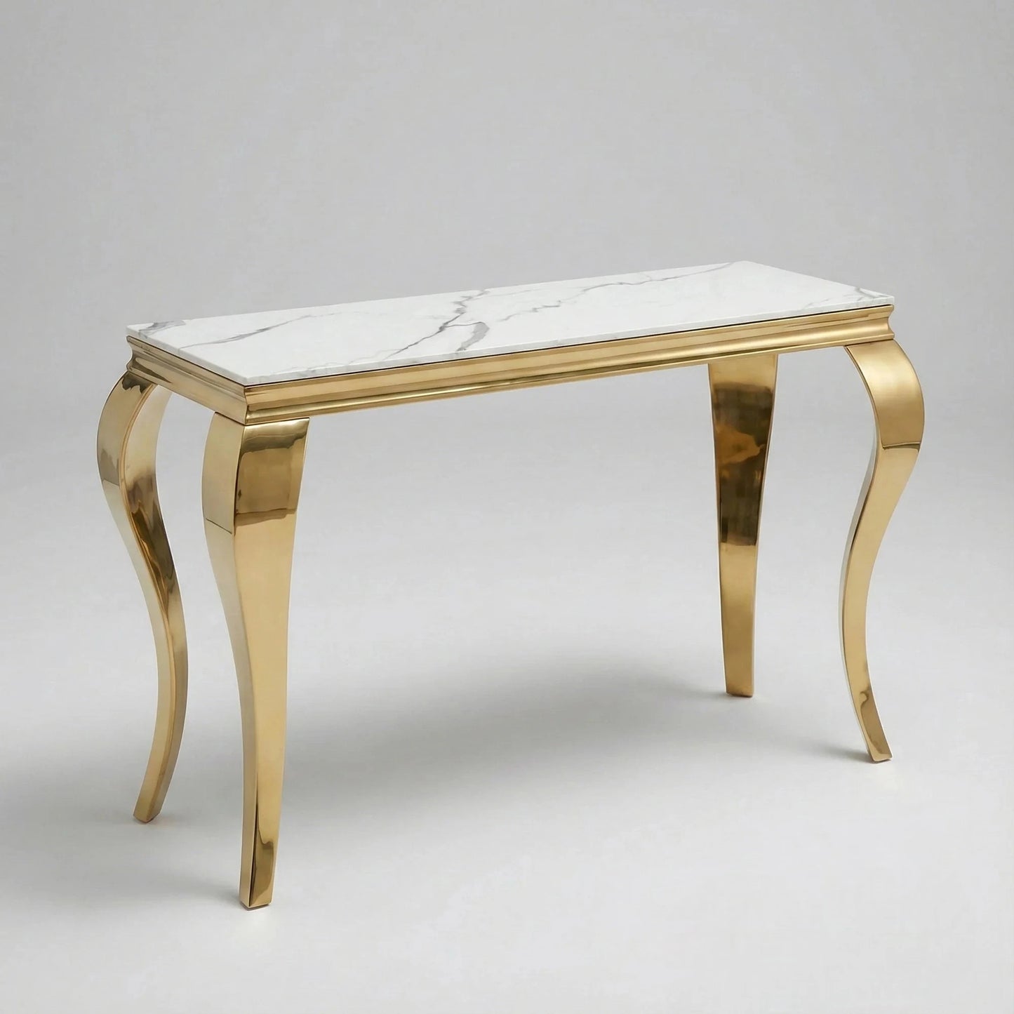 Luxury Lorens Modern Design Gold Console Table With 120x40cm White Stone Top