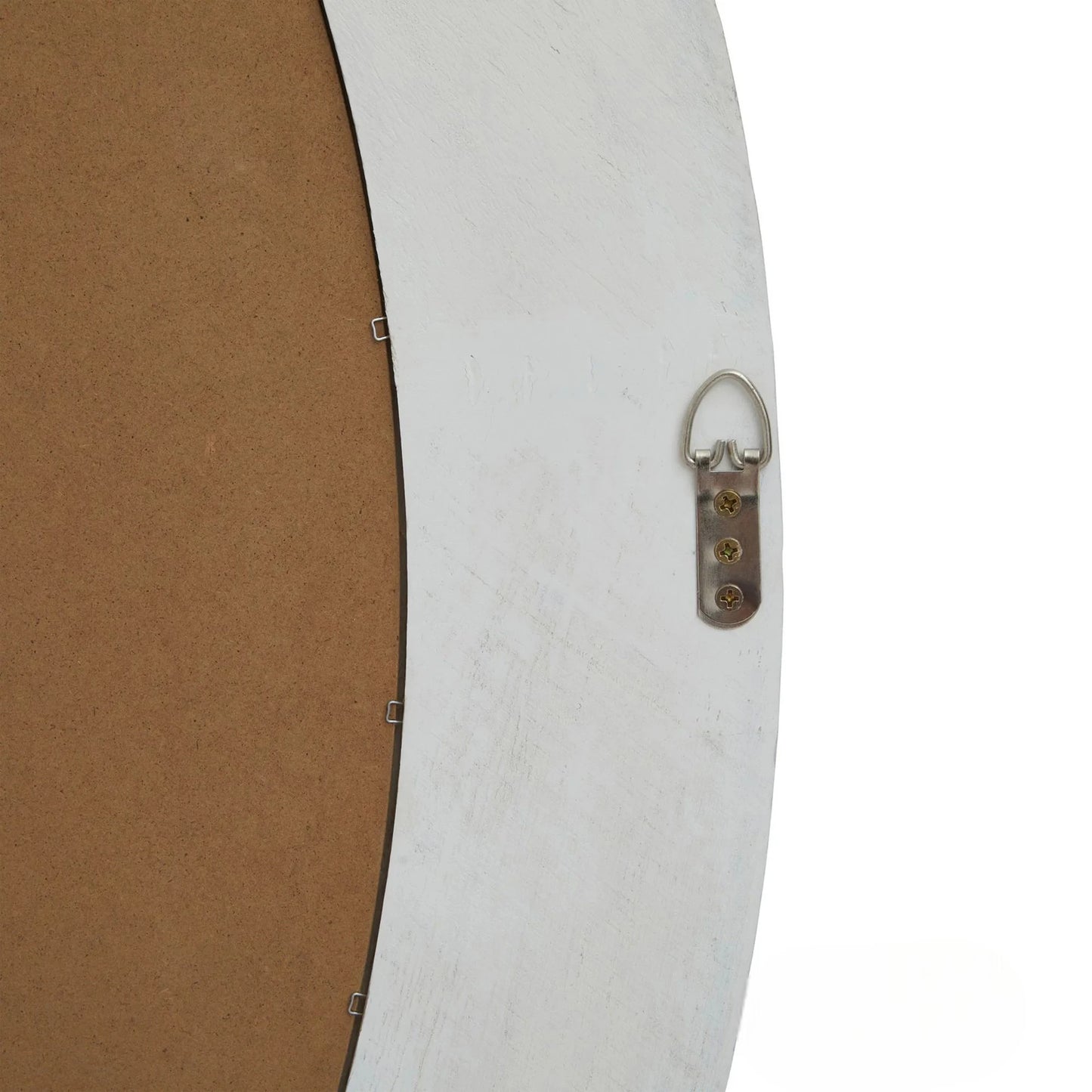 Luxury Orel 120cm Large Washed Wood Round Wall Mirror in Antique White
