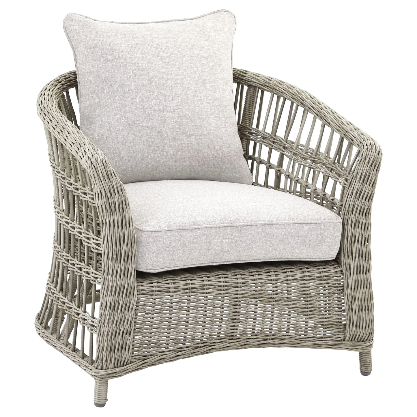 Luxury Palma 3-Seater Outdoor Sofa Set In Beige Rattan Weave With Acacia Wood Table