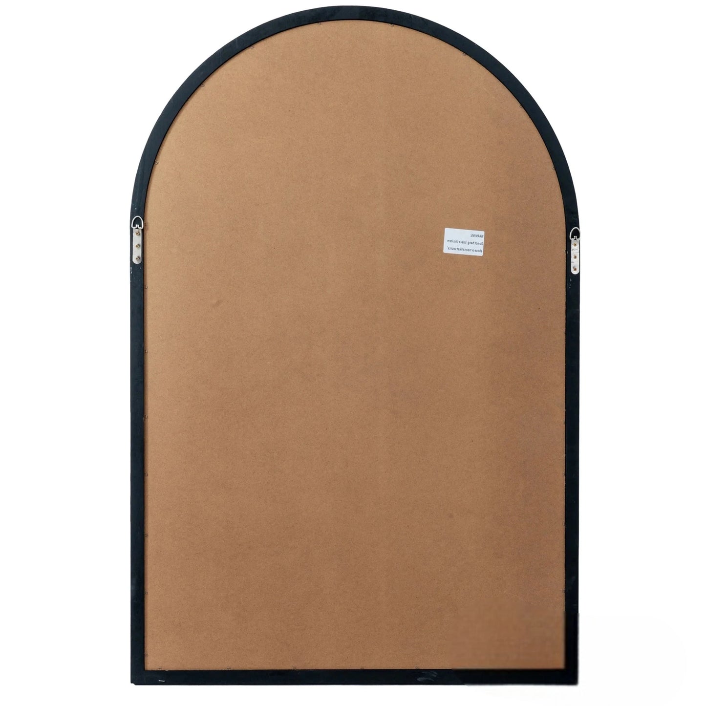 Luxury Torin 135cm Black Wood Arched Window Wall Mirror