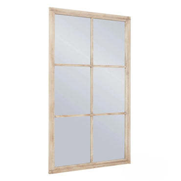 Luxury Torin 150cm Rustic Washed Wood Large Window Wall Mirror