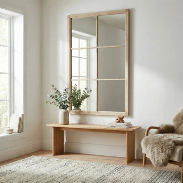 Luxury Torin 170cm Rustic Washed Wood XL Window Wall Mirror