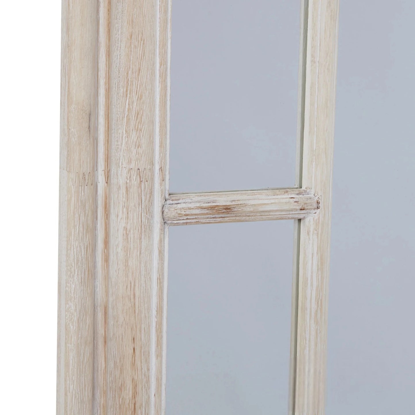 Luxury Torin 200cm Large Washed Wood Architectural Window Wall Mirror