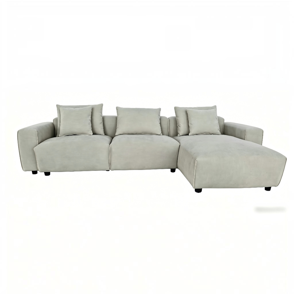 Malibu Beige Fabric Universal L-Shape Corner Sofa