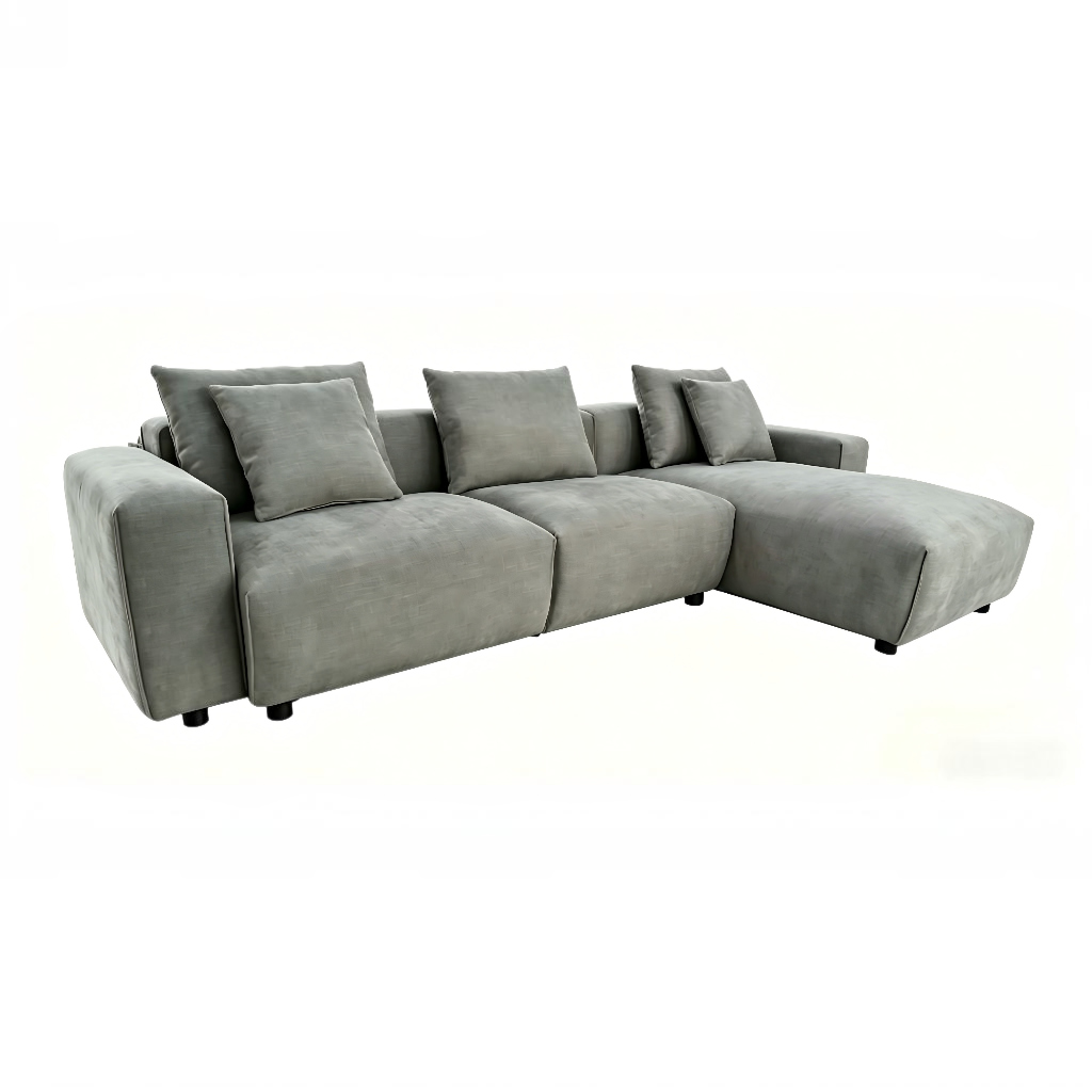 Malibu Grey Fabric Universal L-Shape Corner Sofa