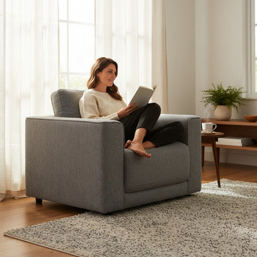Marlow Grey Fabric Armchair