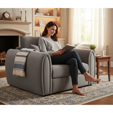 Mirabel Grey Fabric Armchair