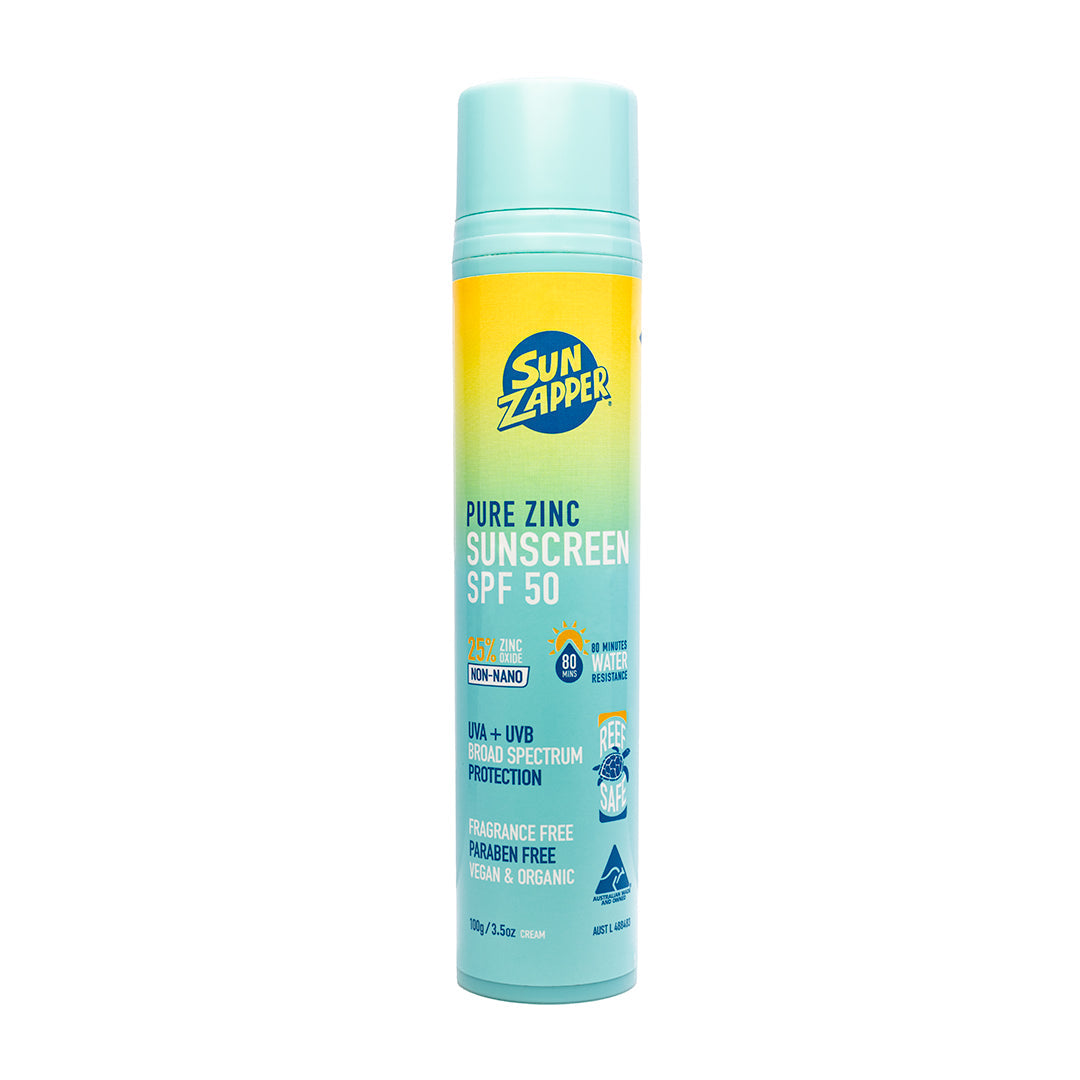 Pure Zinc Natural Sun Cream SPF 50 Reef Safe & Non Nano Zinc Oxide Sunscreen