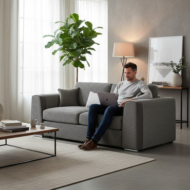 Naples Grey Fabric 3 Seater Sofa