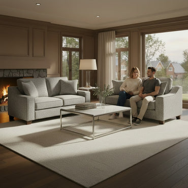 Nebraska Slate Grey Fabric 3+2 Sofa Suite