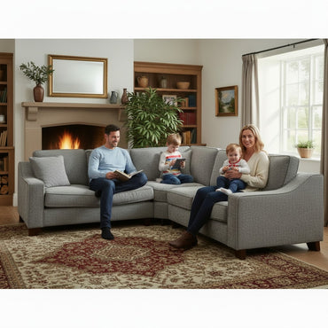 Nebraska Slate Grey Fabric Large Corner Sofa