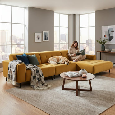 Oslo Open 3 Piece Plan Sofa In Burnt Orange Velvet Fabric
