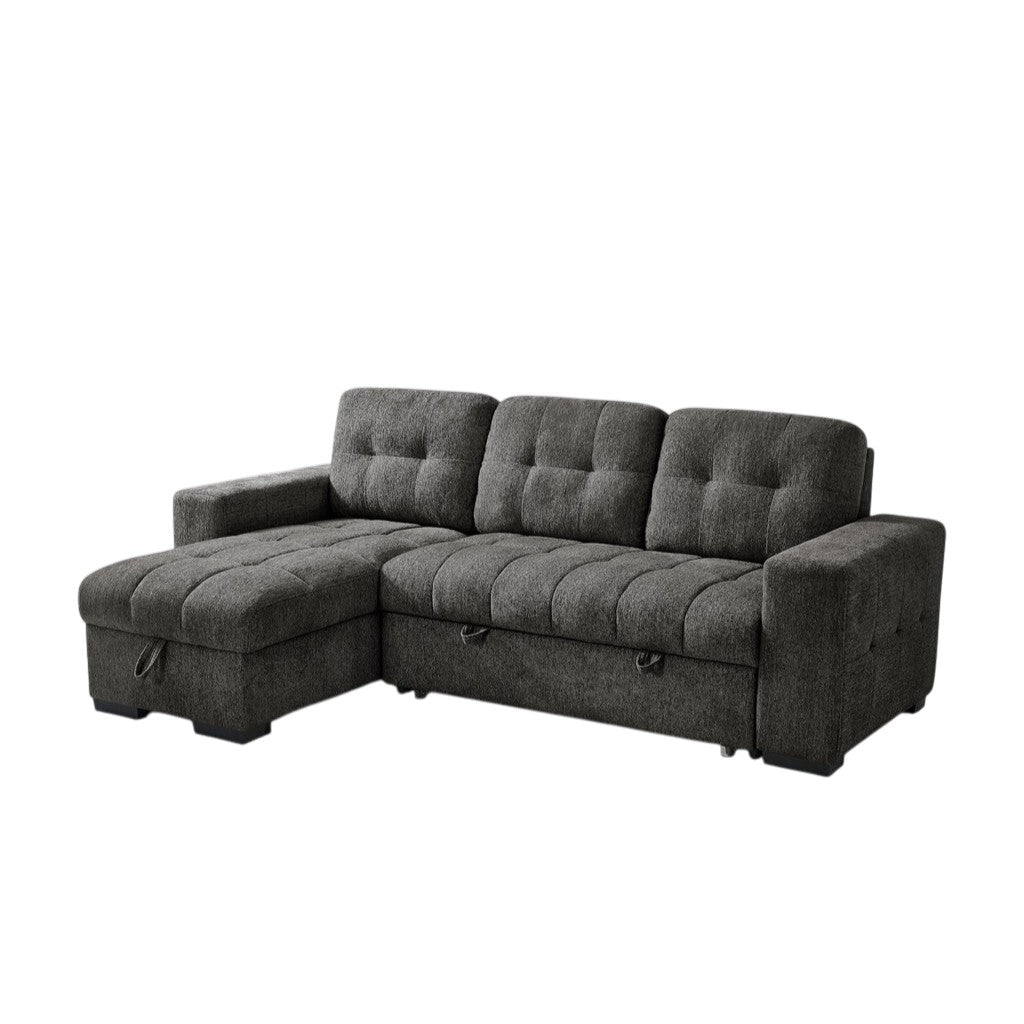 Palermo Grey Fabric Universal Sofabed Storage Corner Sofa
