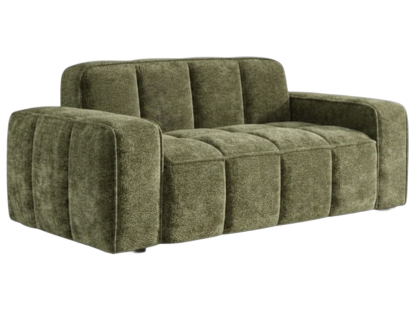 Paris Olive Green Fabric 2 Seater Sofa