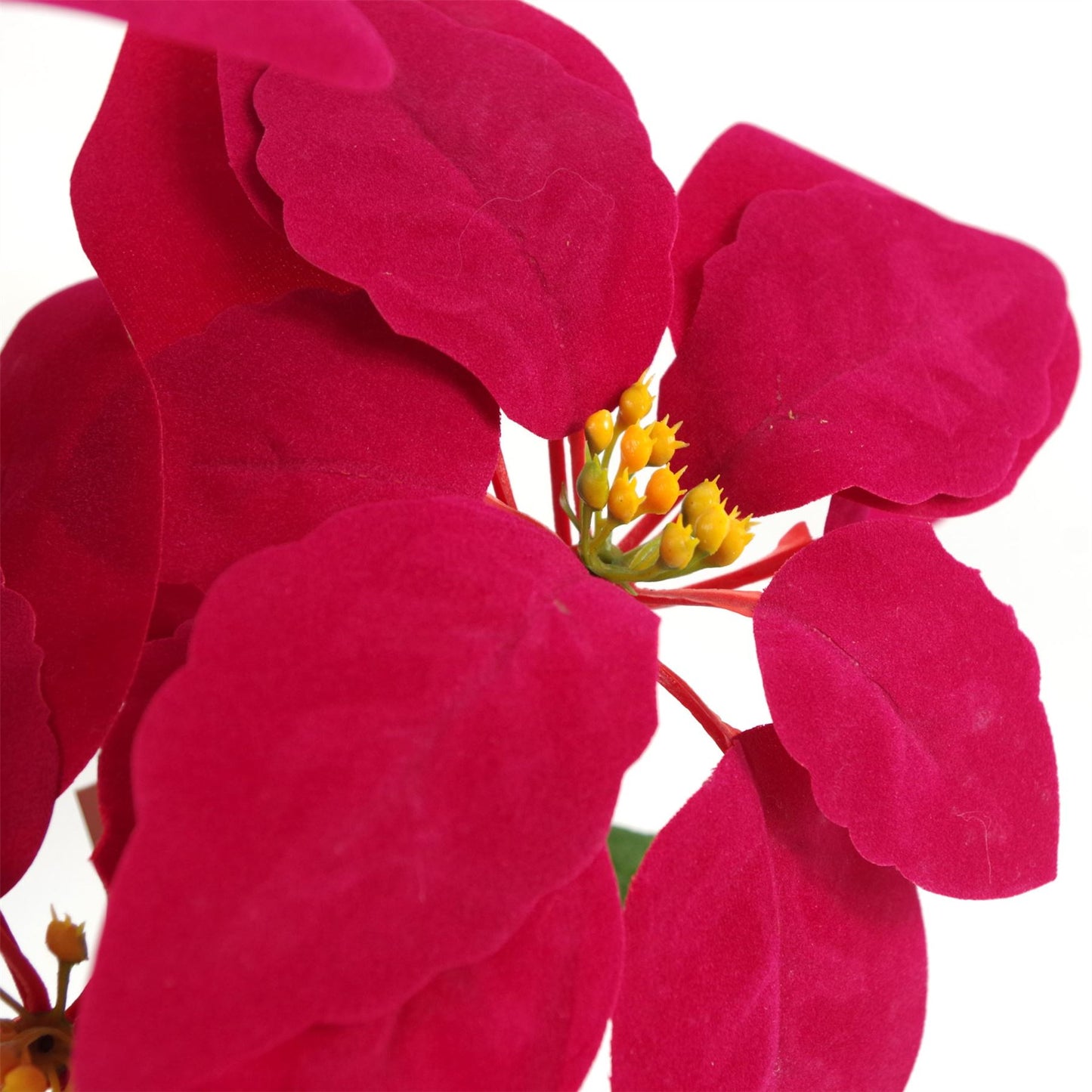 Artificial Christmas Xmas Red Poinsettia 40cm Gold Honeycomb Metal Planter
