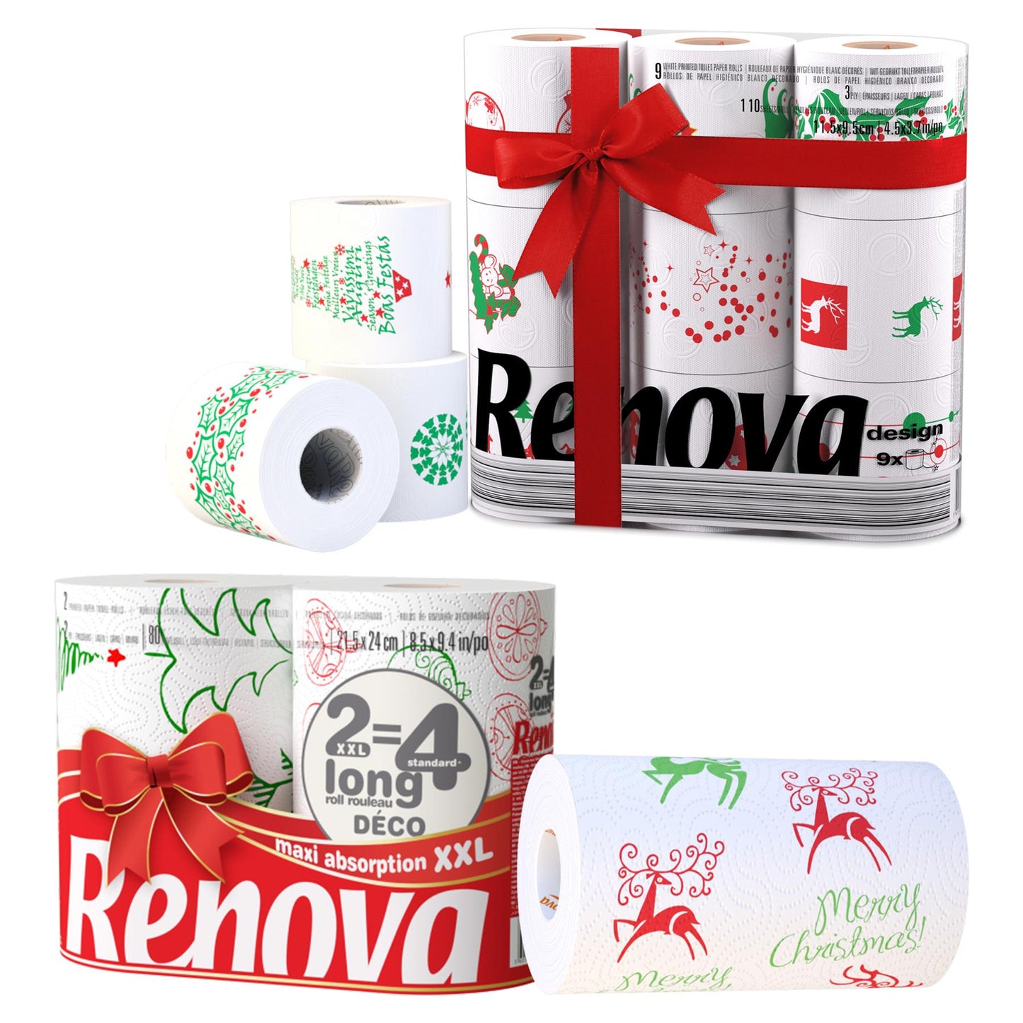 Renova 9 Rolls Xmas TR + 2 Rolls Xmas KT
