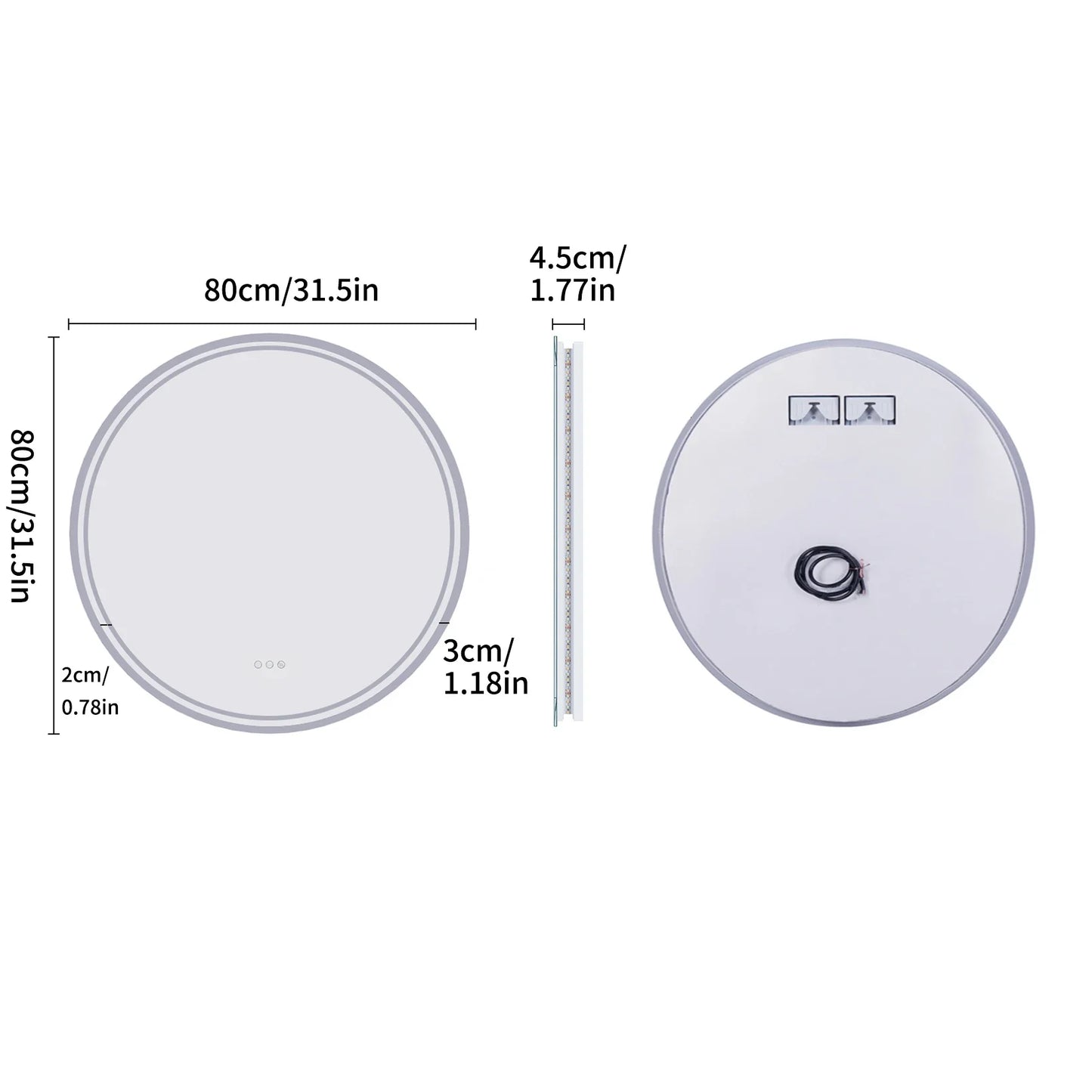 Smart Touch LED Bathroom Vanity Mirror Anti-Fog with Brighter Lights