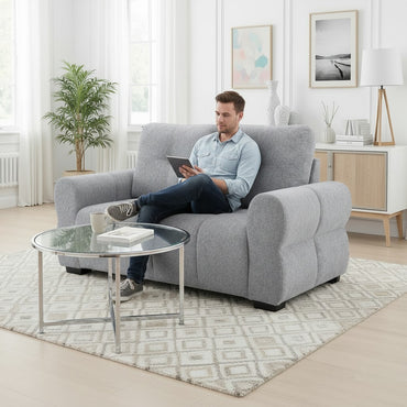 San Marino Grey Fabric 2 Seater Sofa