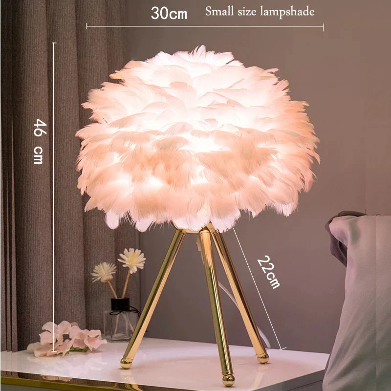 Goose Feather LED Table Lamp – Elegant Ambience for Modern Interiors