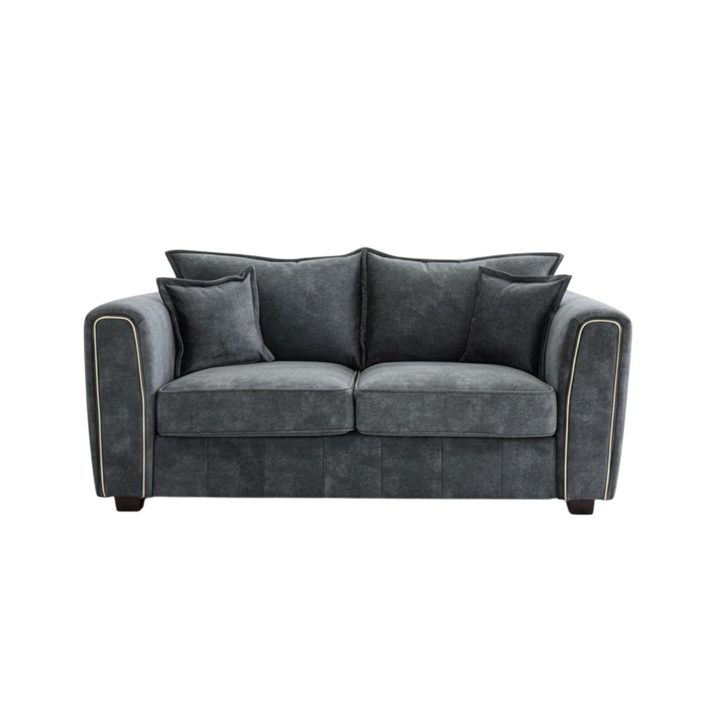 Serena Black Fabric 2 Seater Sofa