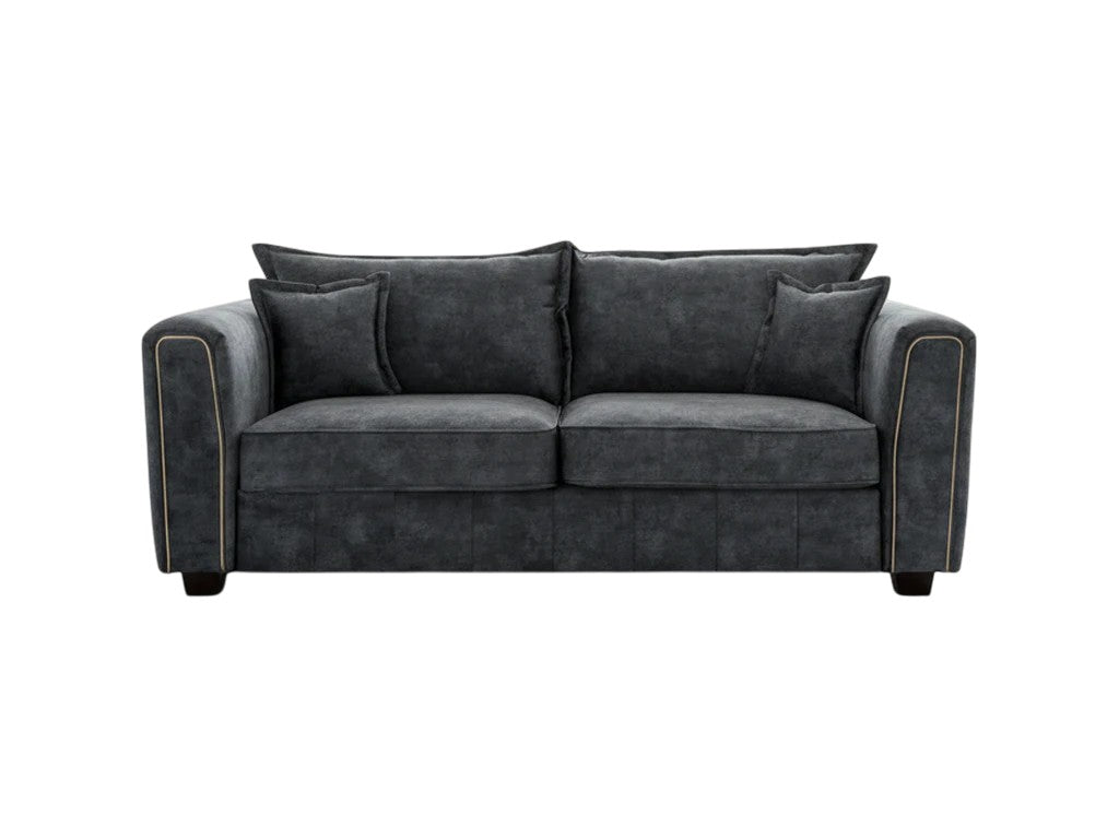 Serena Black Fabric 3 Seater Sofa