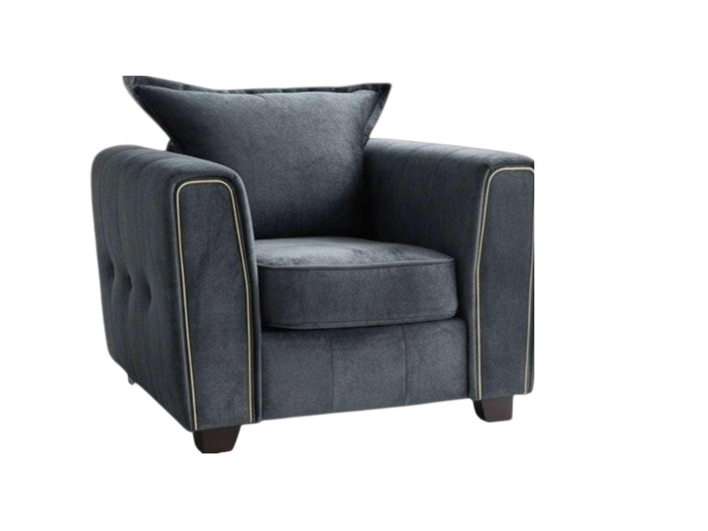 Serena Black Fabric Armchair
