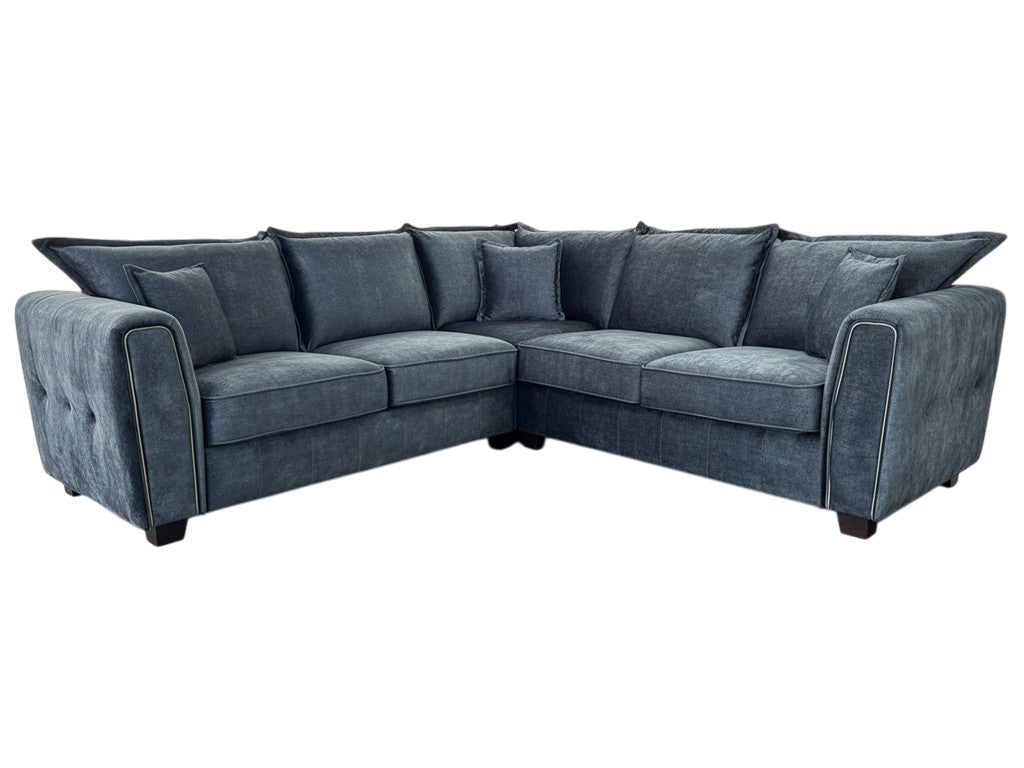 Serena Black Fabric Large Corner Sofa