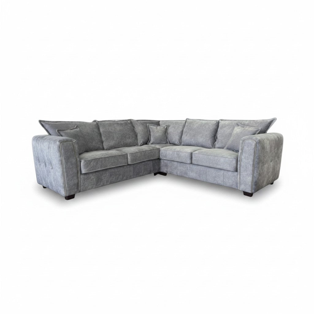 Serena Grey Fabric Large Corner Sofa