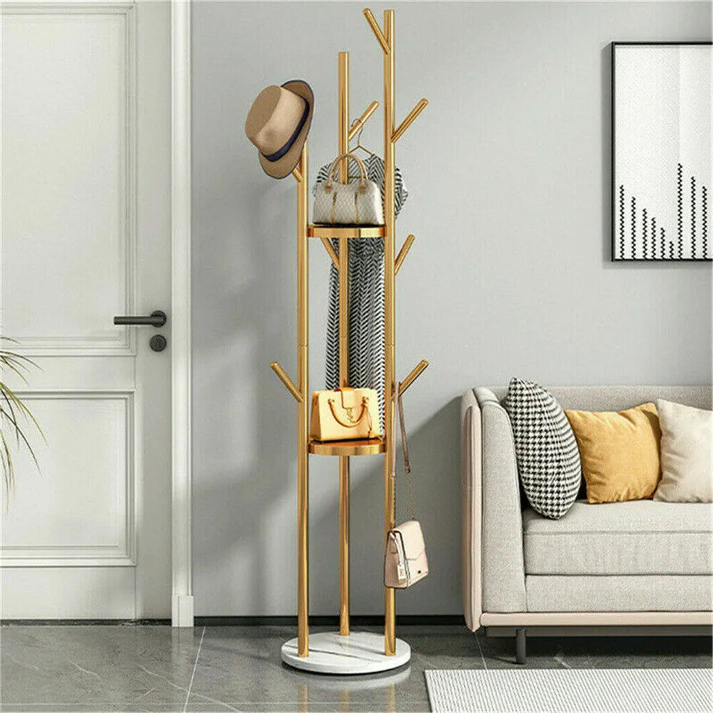 Marble Coat Rack Hanger for Bedroom Office-Gold