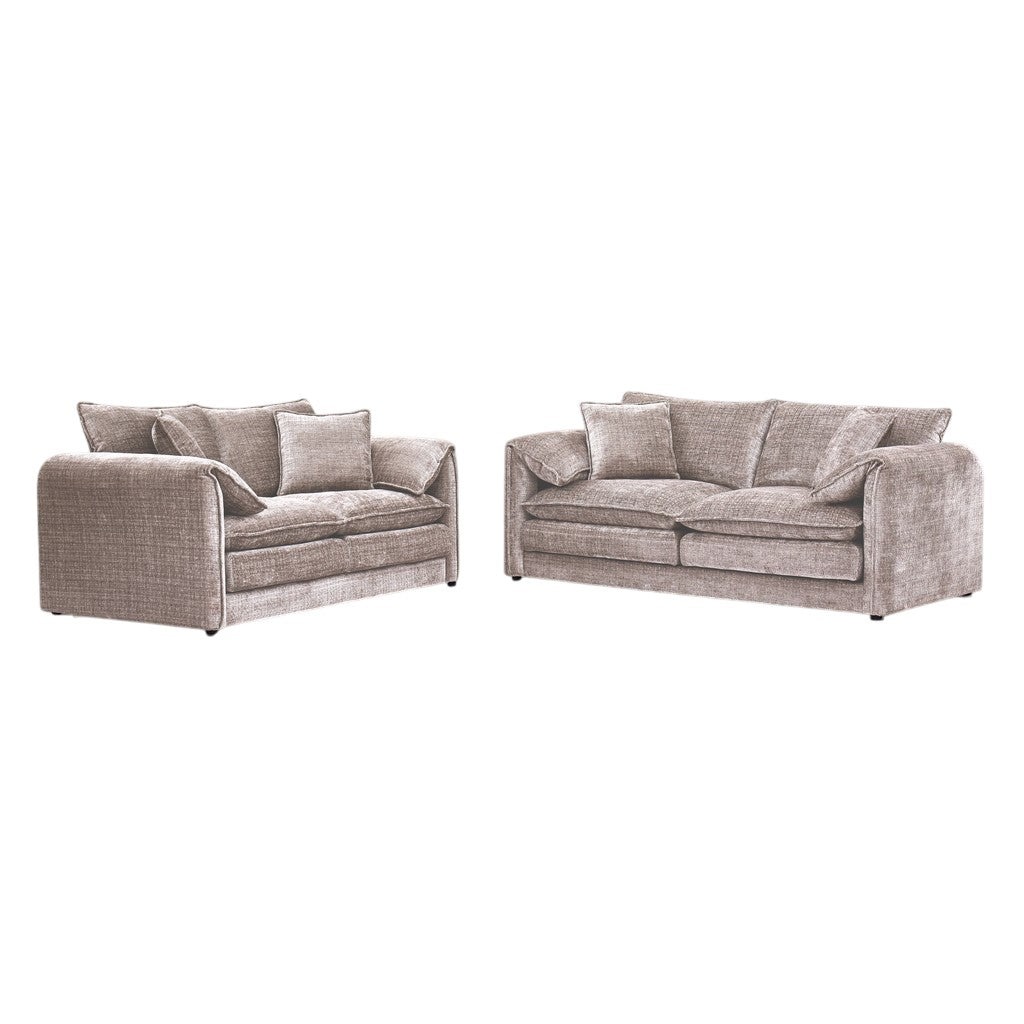 Solaya Beige Fabric 3+2 Sofa Suite