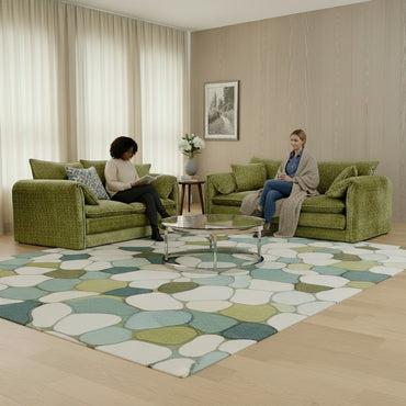 Solaya Green Fabric 3+2 Sofa Suite