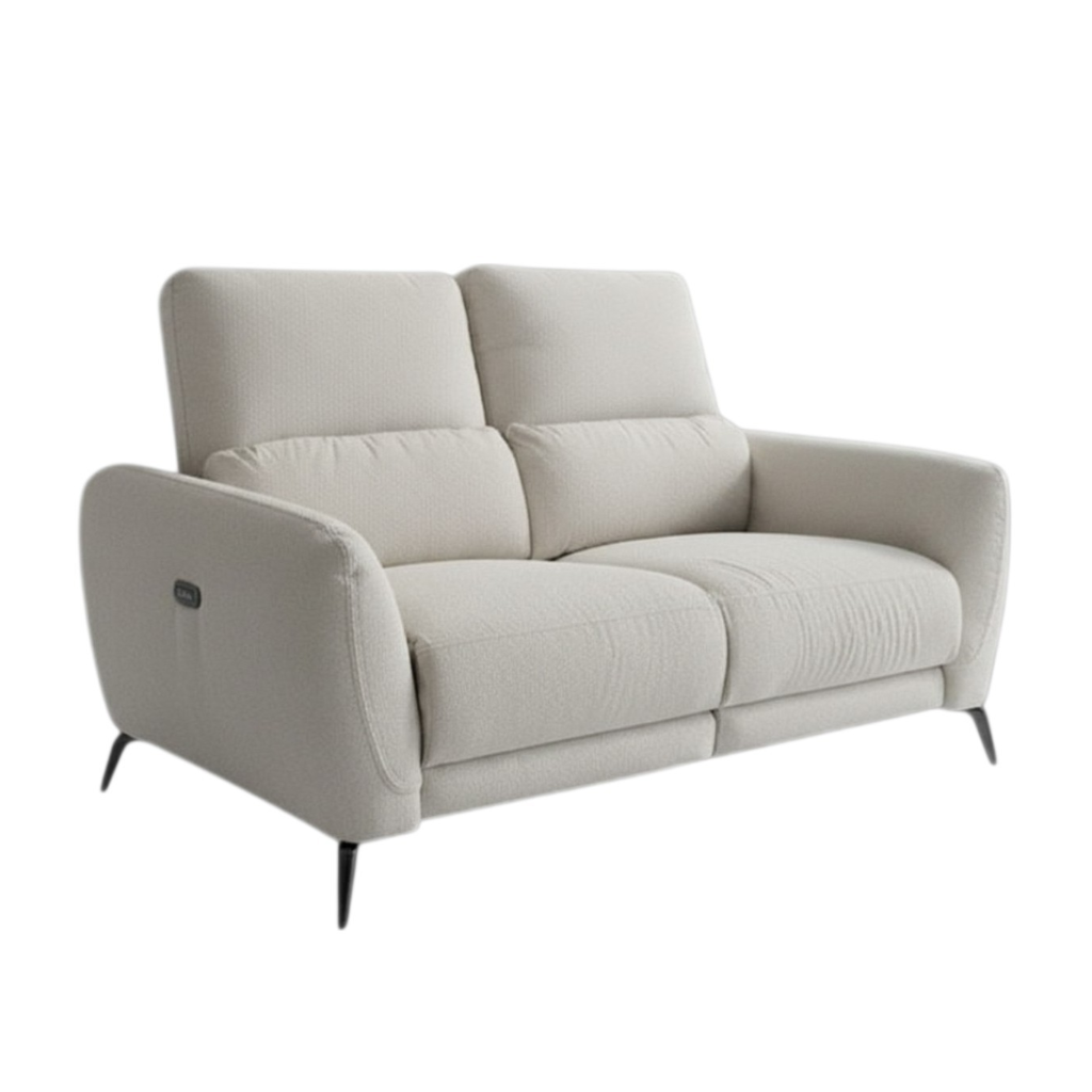 Sorrento Electric Recliner Beige Fabric 2 Seater Sofa