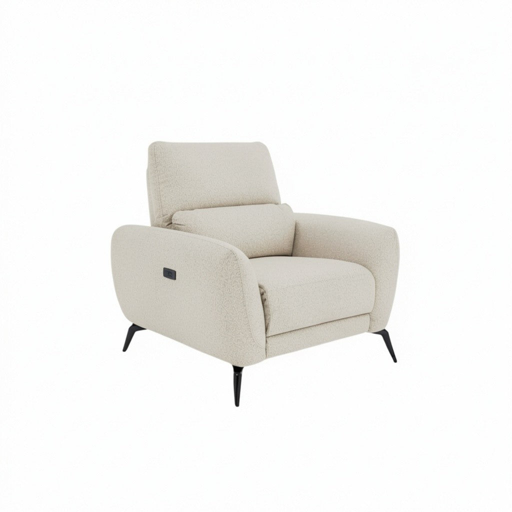 Sorrento Electric Recliner Beige Fabric Armchair